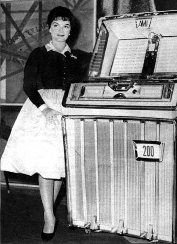 Connie with a juke box