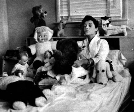 Connie with her toy animals