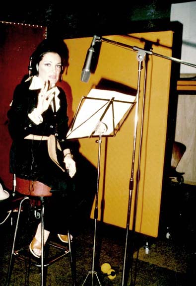 Connie in recording studio in Germany, 1978