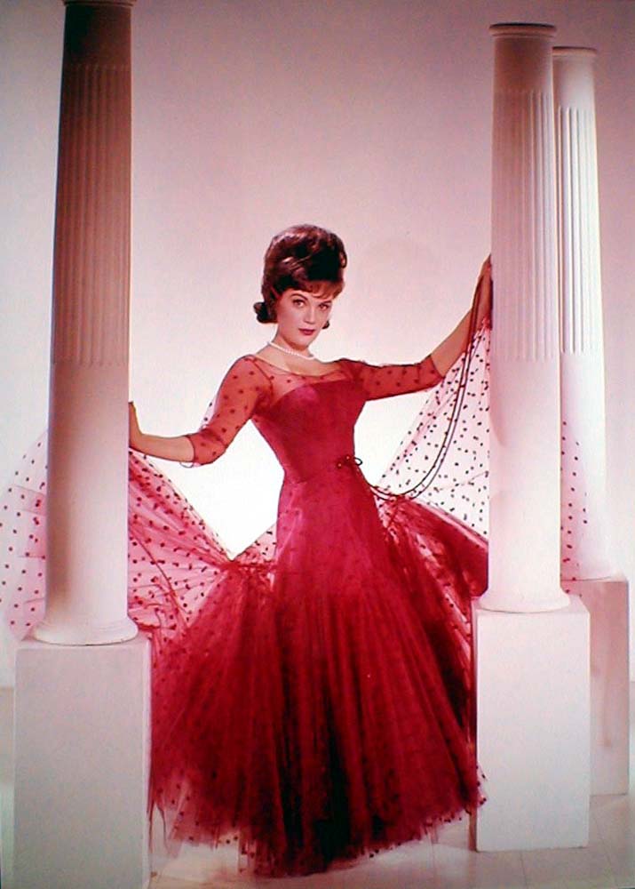 Connie in red Don Loper gown