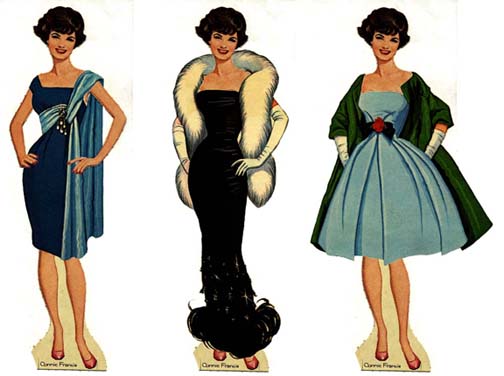 Connie paper dolls, 3 outfits