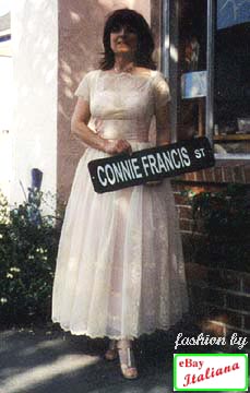 Nancy modeling a 1950s dress