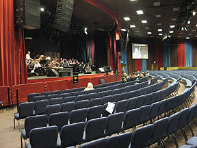 mostly empty theatre during rehearsal