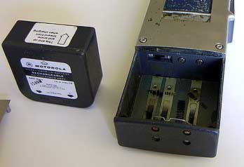 HT-200 battery and battery compartment